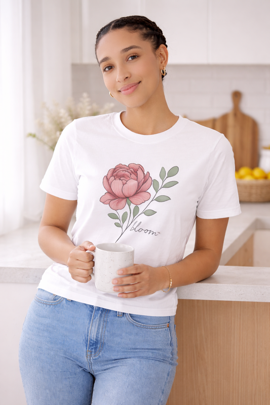 Bloom Tee – Hand-Drawn Floral