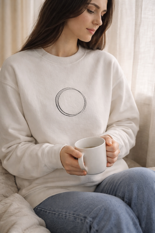 Unfinished Circle — Minimal Symbol Sweatshirt
