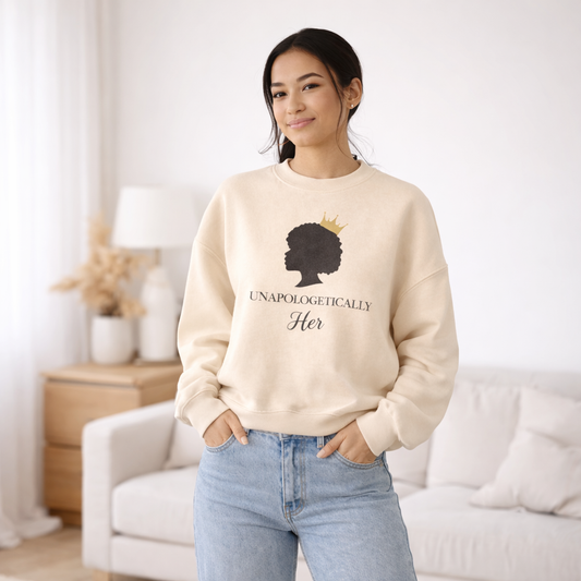 Unapologetically Her Cropped Sweatshirt – Empowered Script