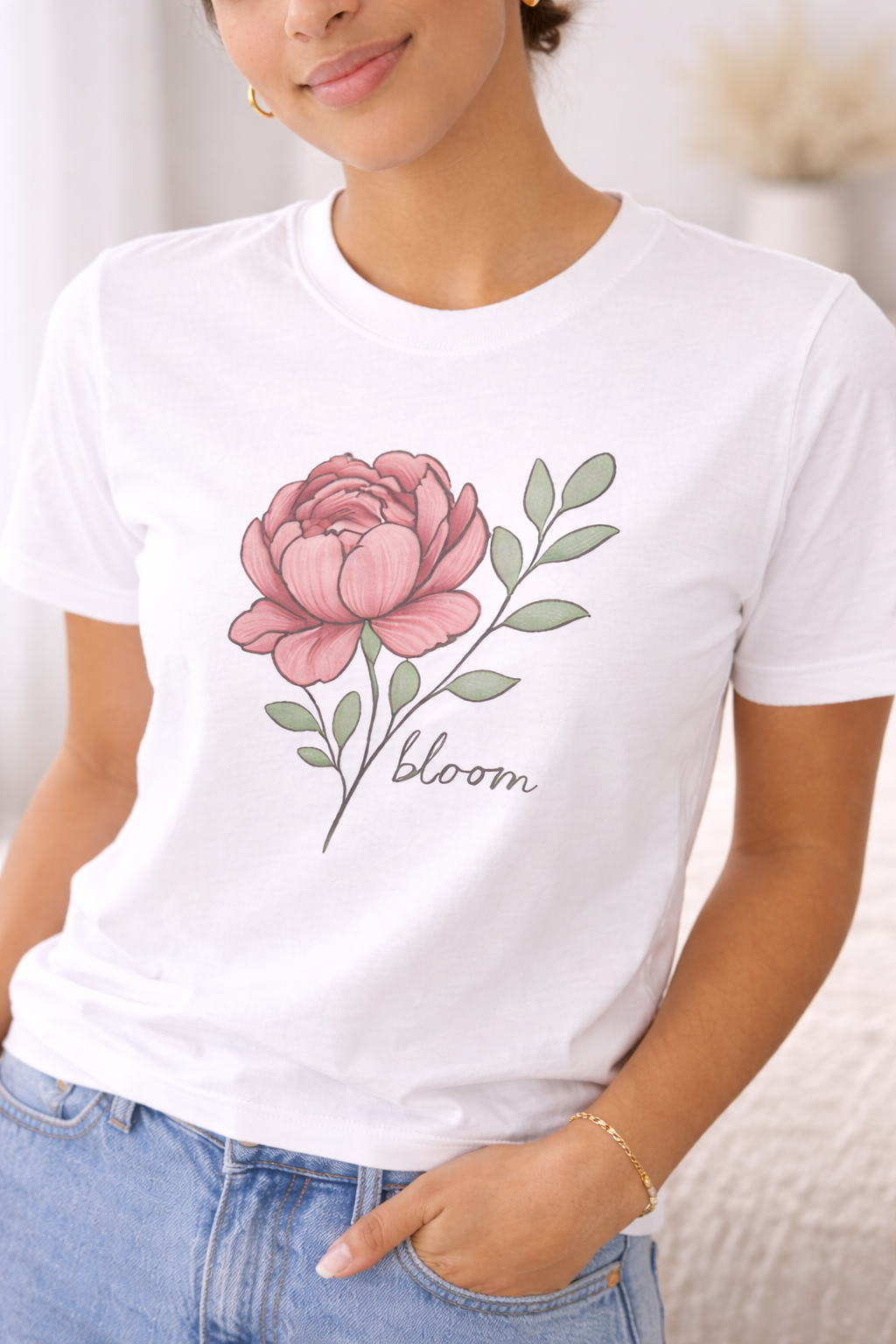 Bloom Tee – Hand-Drawn Floral