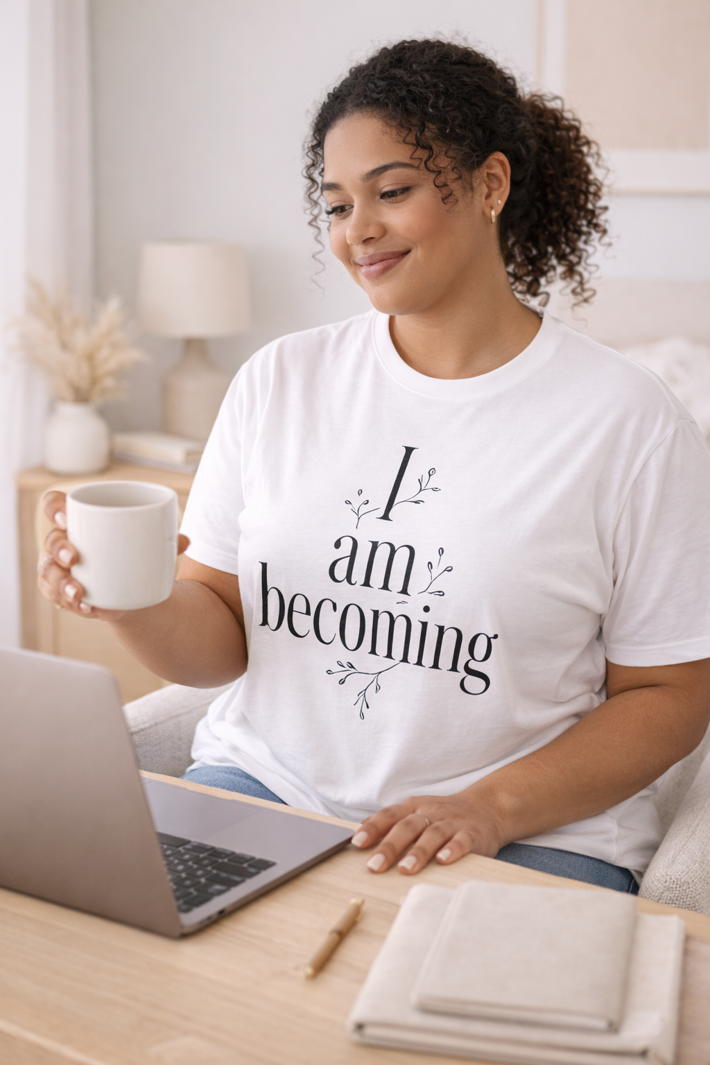 I Am Becoming Tee – Affirmation Print