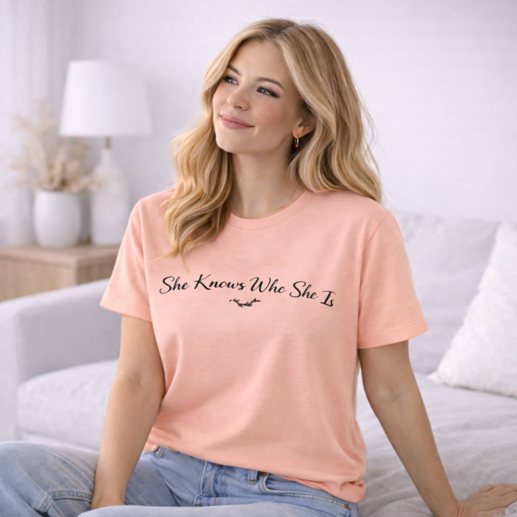 She Knows Who She Is Affirmation Tee
