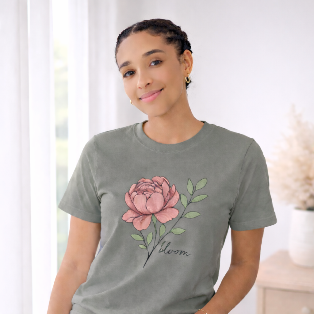 Bloom Tee – Hand-Drawn Floral