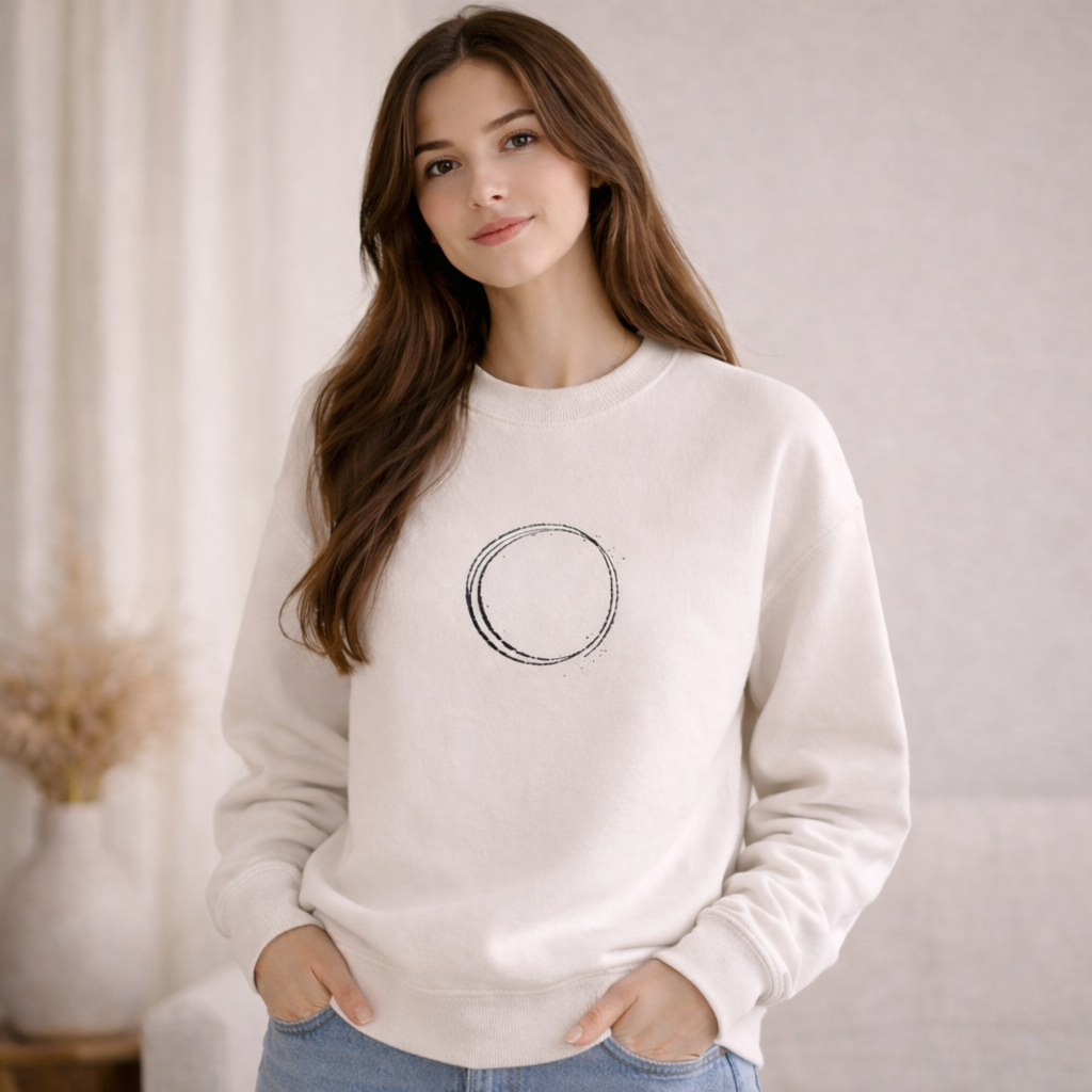 Unfinished Circle — Minimal Symbol Sweatshirt