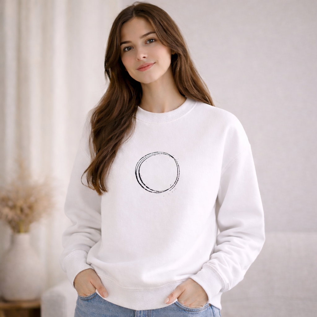 Unfinished Circle — Minimal Symbol Sweatshirt