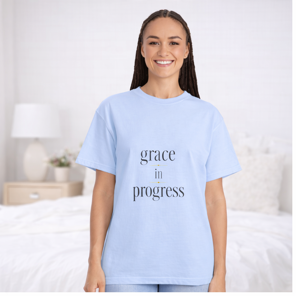 Grace in Progress Tee – Minimal Typography