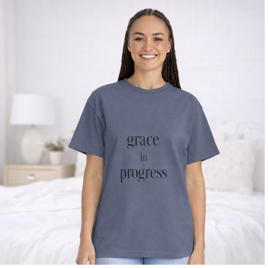 Grace in Progress Tee – Minimal Typography