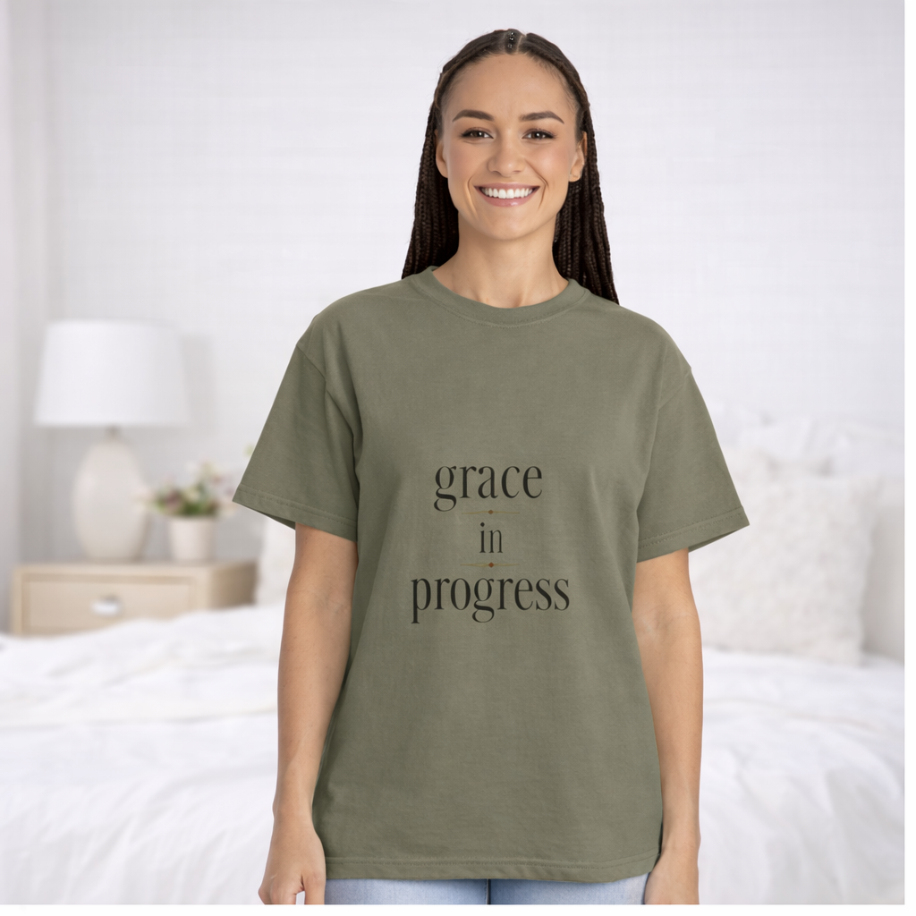 Grace in Progress Tee – Minimal Typography