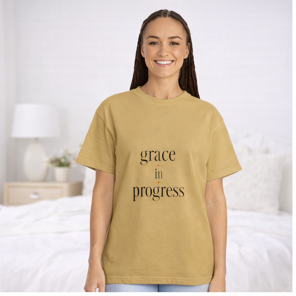 Grace in Progress Tee – Minimal Typography