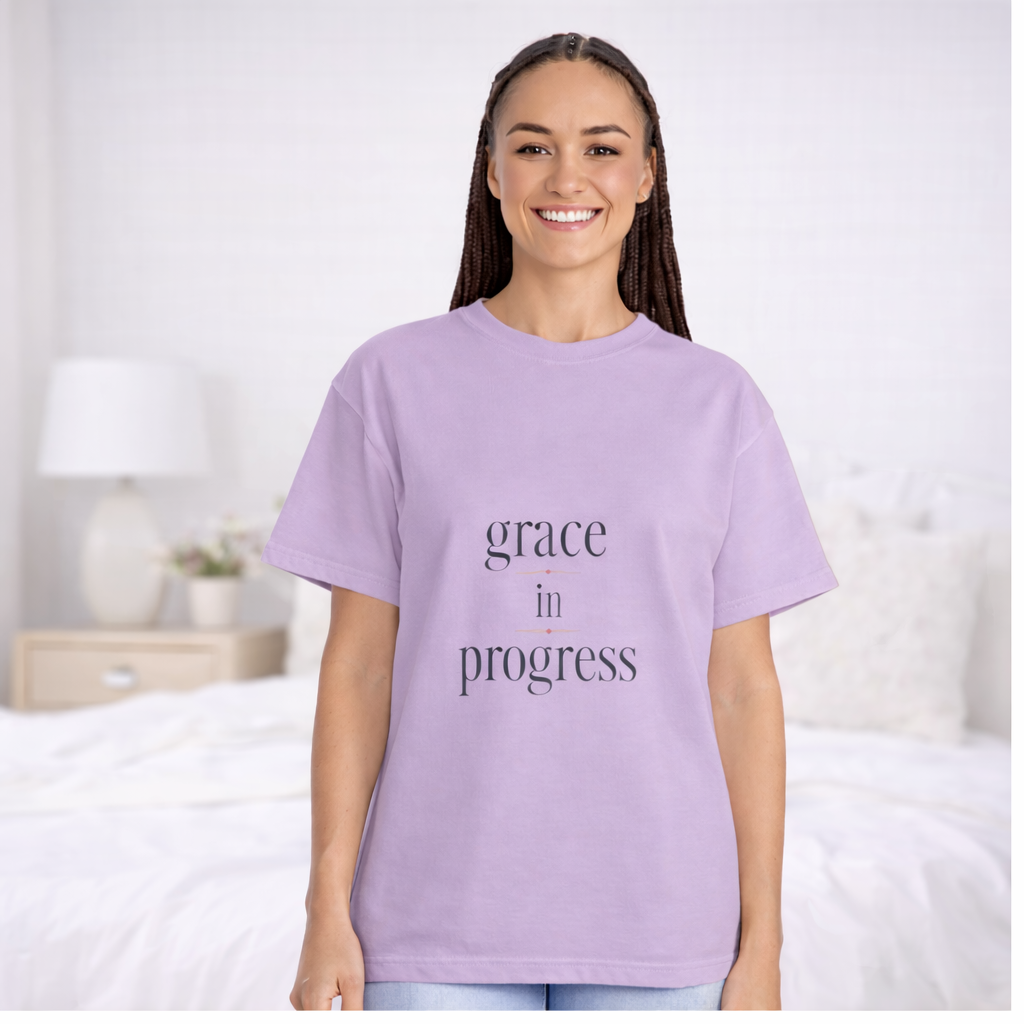 Grace in Progress Tee – Minimal Typography