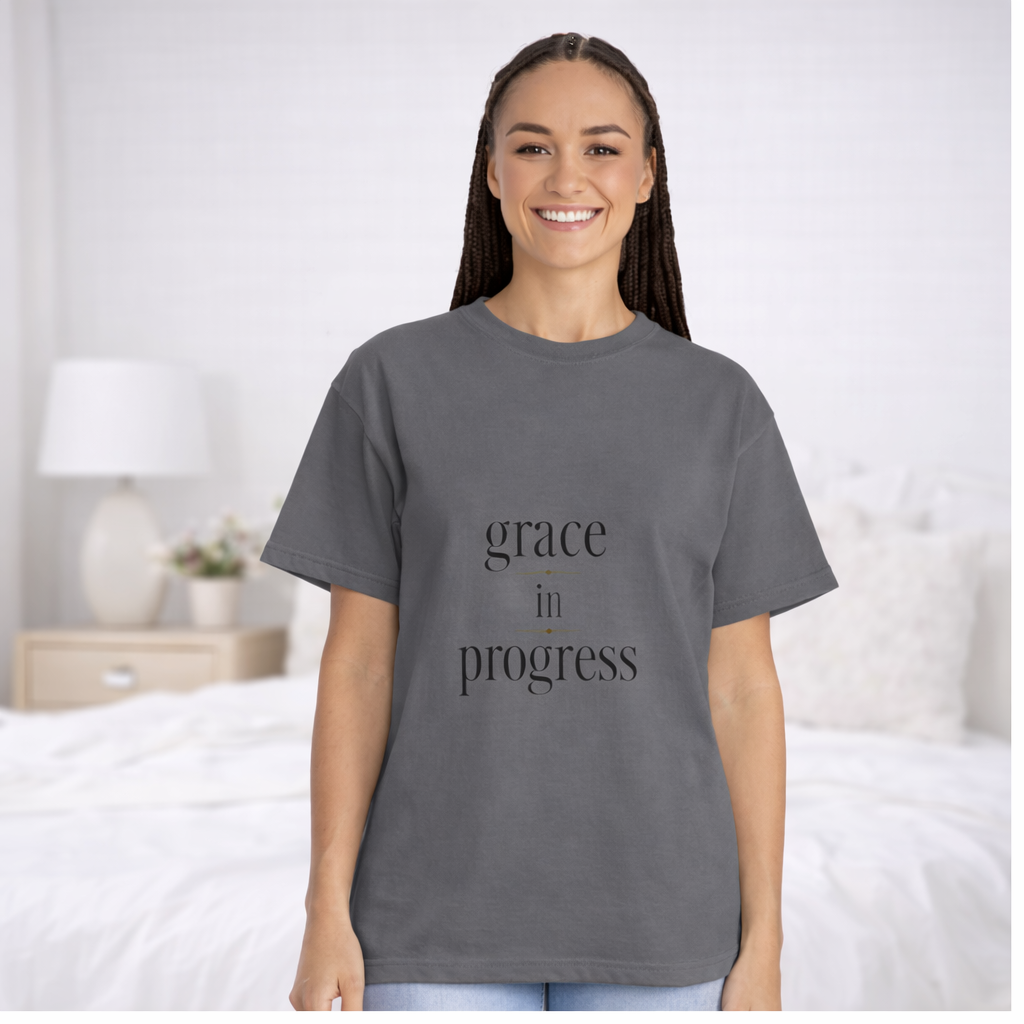 Grace in Progress Tee – Minimal Typography