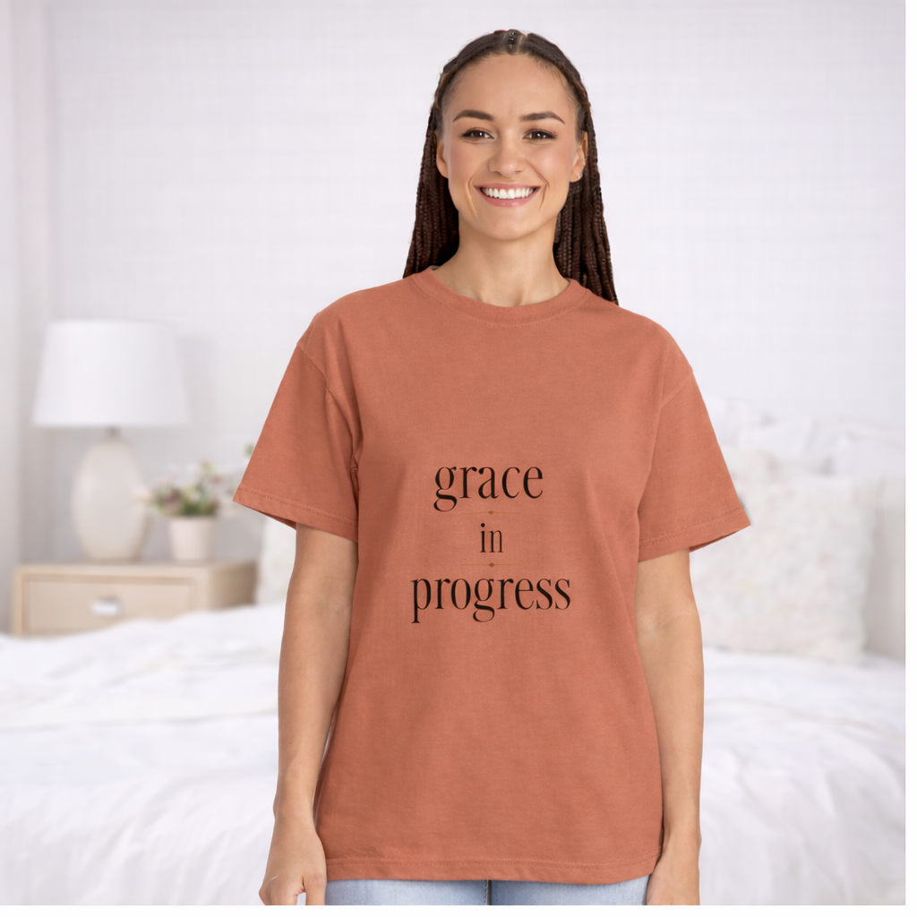 Grace in Progress Tee – Minimal Typography