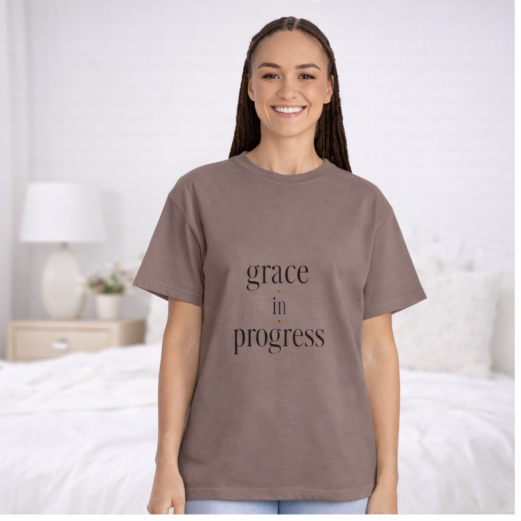Grace in Progress Tee – Minimal Typography