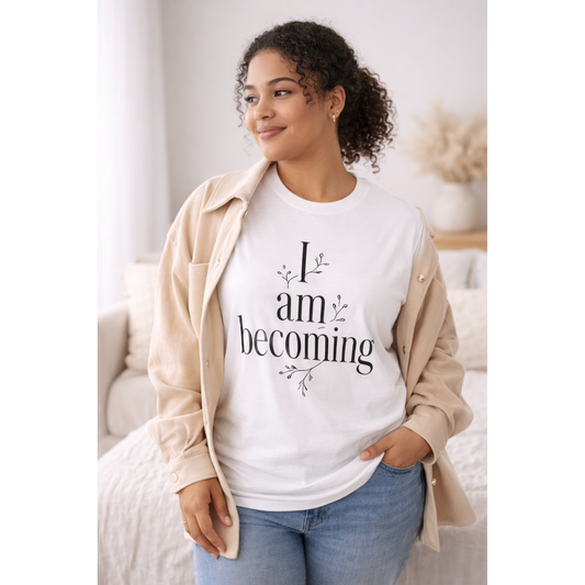 I Am Becoming Tee – Affirmation Print