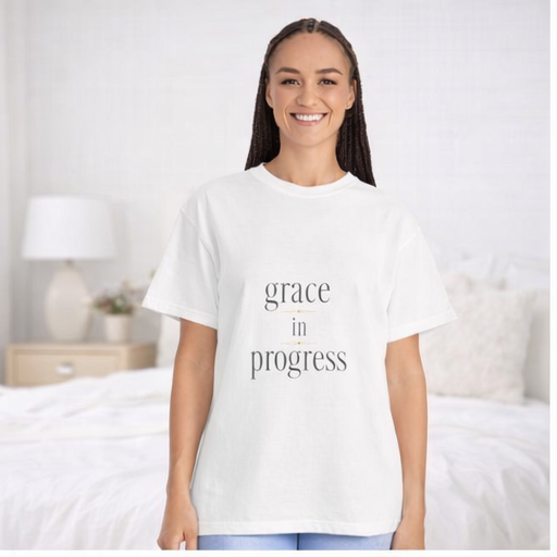 Grace in Progress Tee – Minimal Typography