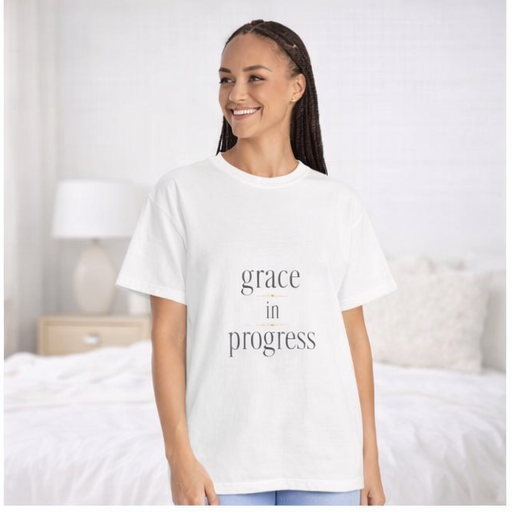 Grace in Progress Tee – Minimal Typography