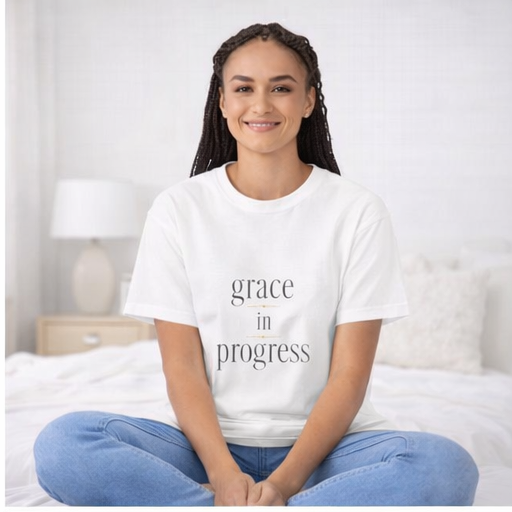 Grace in Progress Tee – Minimal Typography