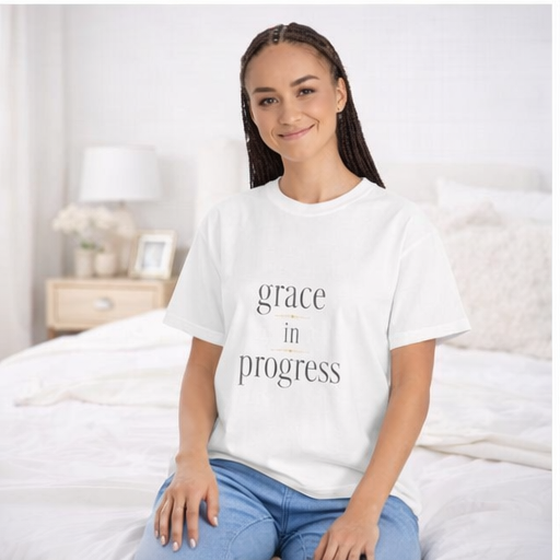 Grace in Progress Tee – Minimal Typography