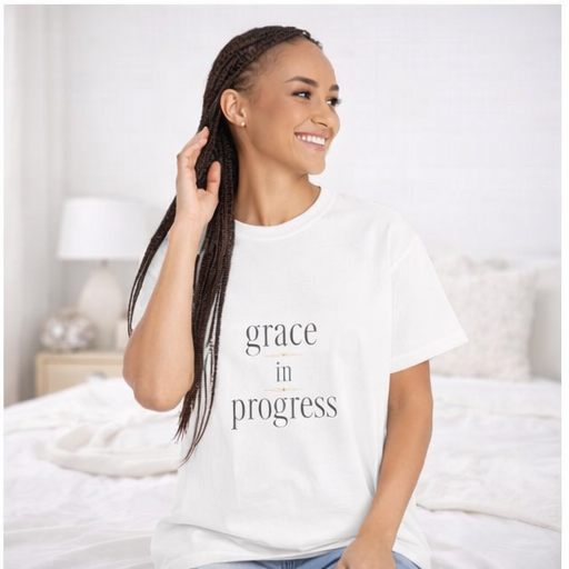 Grace in Progress Tee – Minimal Typography