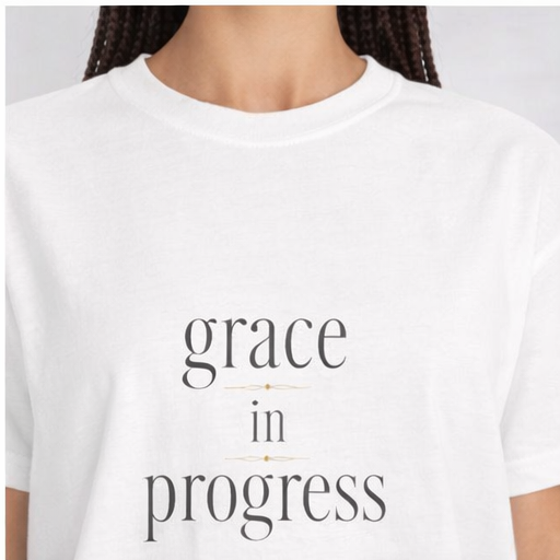 Grace in Progress Tee – Minimal Typography